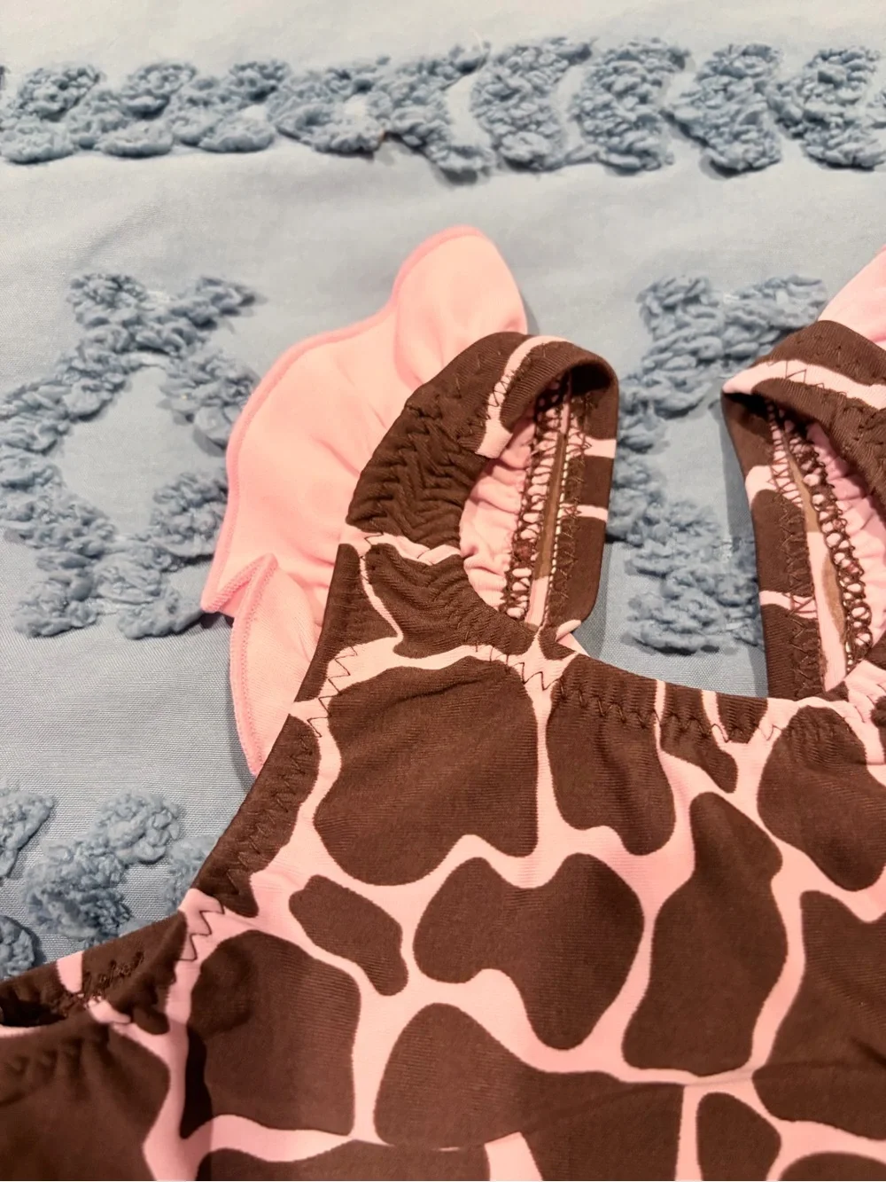 The Children's Place Pink and Brown Giraffe-Print One-Piece Swimsuit